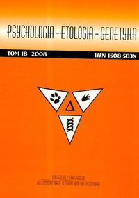 Psychologia - Etologia - Genetyka. Tom 18/2008