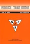 Psychologia - Etologia - Genetyka. Tom 20/2009