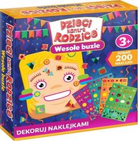 Dzieci kontra rodzice. Wesołe buzie. Maski do dekoracji wraz z naklejkami