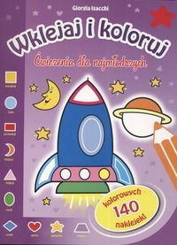 Wklejaj i koloruj (fioletowa - rakieta)