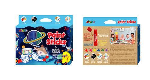 Farby w sztyfcie - 6 kolorów metalicznych