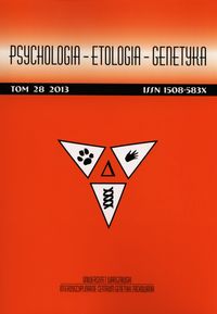 Psychologia - Etologia - Genetyka. Tom 28/2013