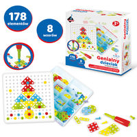 Genialny dzieciak. Projektuj i wkręcaj. Mozaika ze śrubokrętem (3+)