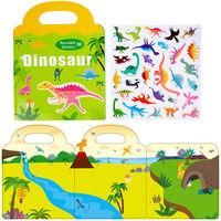 Książeczka rozkładanka z naklejkami. Dinozaury