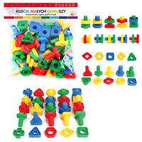 Klocki małych geniuszy. Figury geometryczne ze śrubami (50 elementów) (3+)